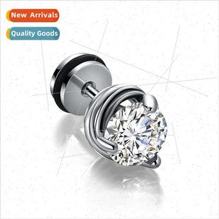 Tanium steel -allergenic crown zirconia earrings stainless s