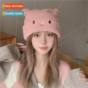 pile fall students casual cap knted cute winter female Hat