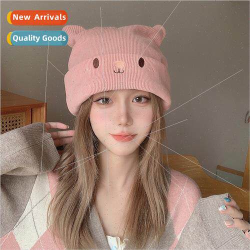 Hat female fall winter cute knted pile cap casual students w