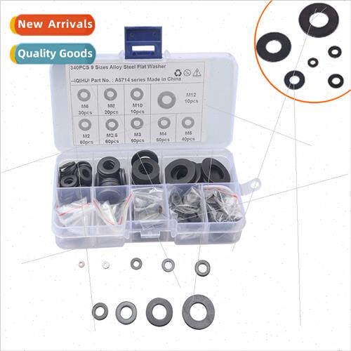 340pcs in box 9 kinds blackened flat washers 8.8 Flat Washer