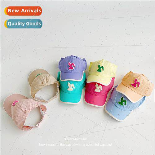 Children sun hat girls summer tie high ponytail quick dry br