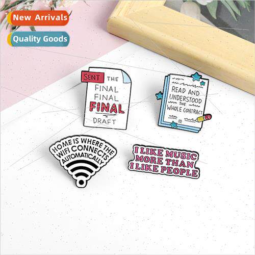 Europe Uned States accessories book page letter brooch ins p