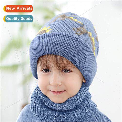 Autumn winter new children hats boys dinosaur plaid car jacq