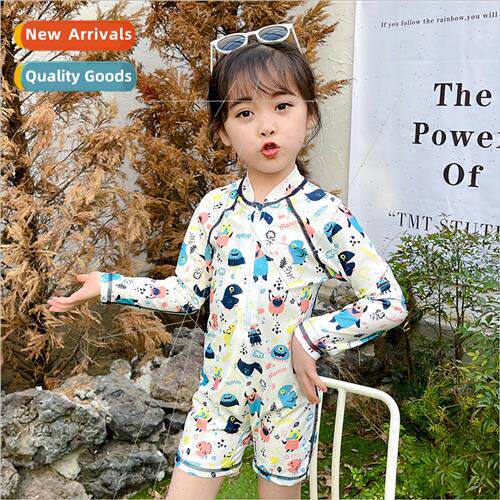 Childrens swimsu vacation spa sports conservative flat corne