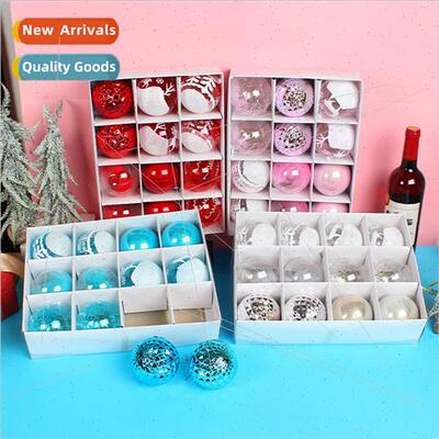 Christmas painted ball gift box set diy transparent Christma