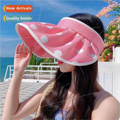 2023 Korea  summer hat female painted polka dot large edge s