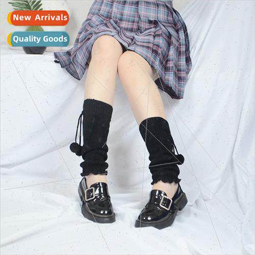 Korea  female student sock cover knted Japan rolled edge ela