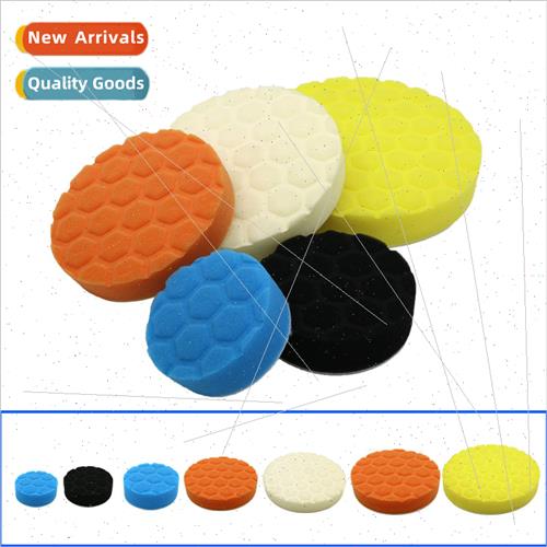 3-7 inch sponge wheel 5pcs set hexagonal tortoise waxing spo - 实物图