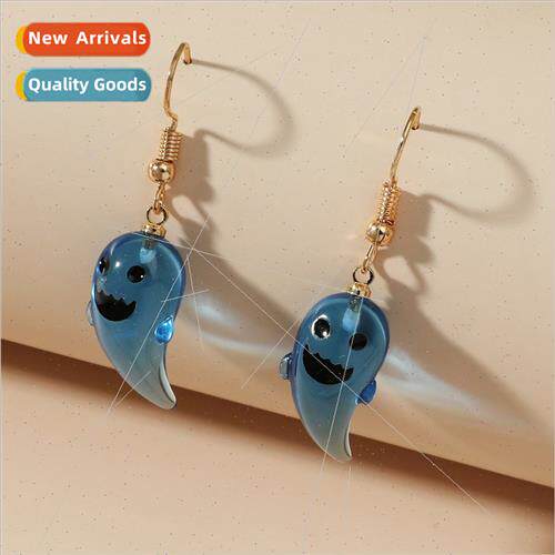 Europe new Halloween resin ghost ear hook earrings creative