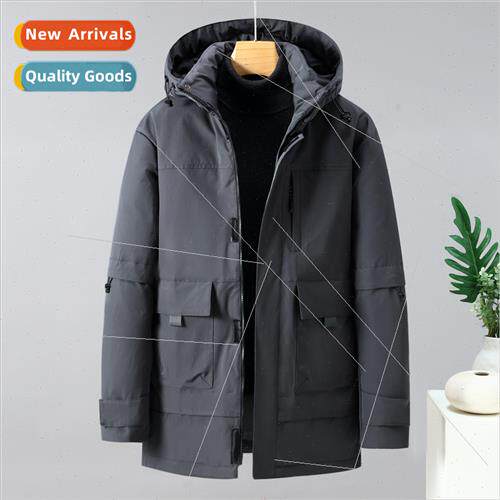 Down cotton jacket men outdoor thickened cold-promedium-leng