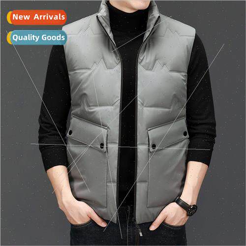Sleeveless down vest men fall winter 2023 shoulders outside