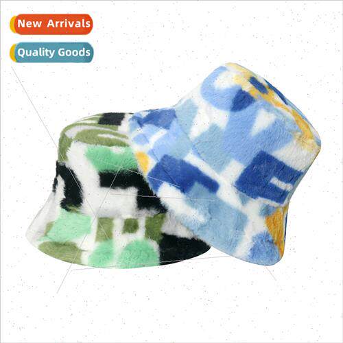 Hat female autumn winter imation rabb hair colorful letters