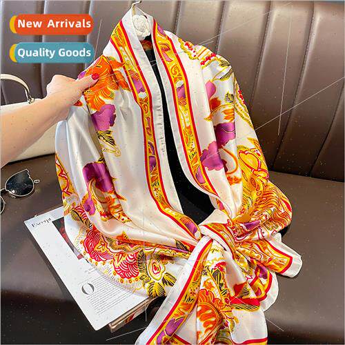 Chinese floral print spring full hundred simulation silk dec