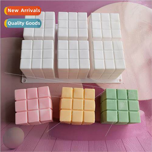 licone 6 straight Rubik Cube 200 candle mold DIY cake ice co