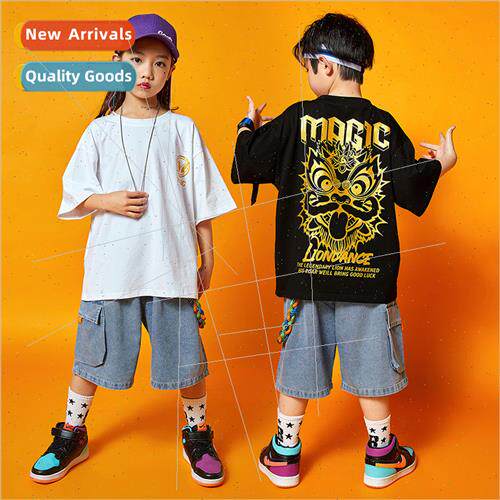 Boys Set Dance  Hip Hop Summer Loose Girls Jazz Dance Costum