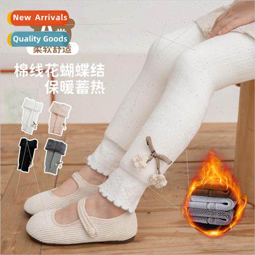 Padded girls bottoming pants fall and winter high-waisted ba