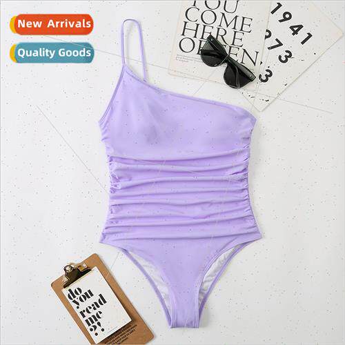 2022 One Shoulder Halter Womens Triangle One-piece Swimsu Ny