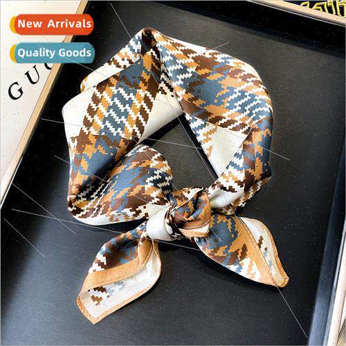 Summer silk square scarf rustic four seasons universal plaid