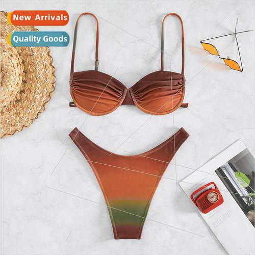 2023 New i Tight Steel Brace Swimsu Bikini Women Europe Grad