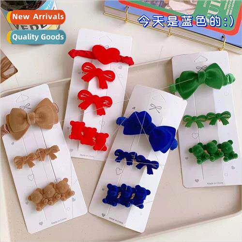 Bow hair clips female Korea ins head rope new card su temper