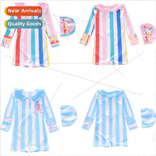 INS children swimsu girls onePCS baby sunscreen long-sleeved