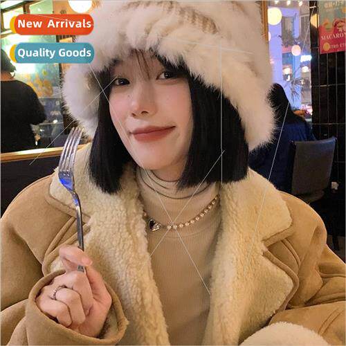 Rabb hair hat female winter Korea  show face small hundred r