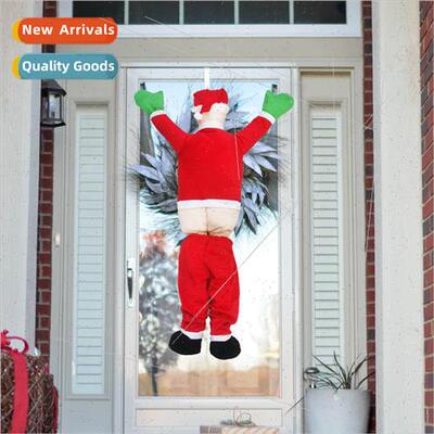 2023 new flannel santa wh pants off climbing wall decoration
