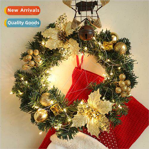 Christmas wh lights garldecoration gold Christmas iron woode