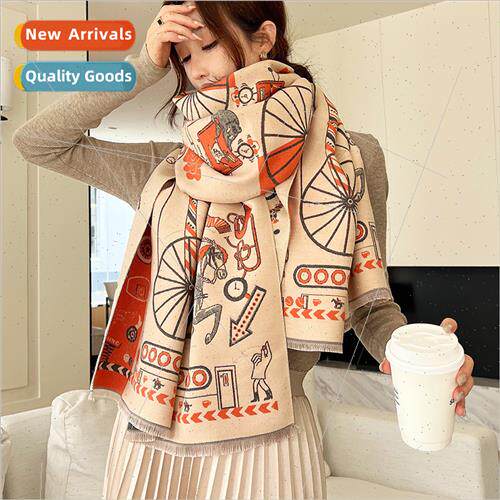 2023 new retro carriage fashion imation cashmere scarf femal