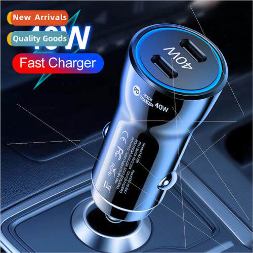 40W Dual PD Round Fast Charger Car Charger Car Flash Car Cha