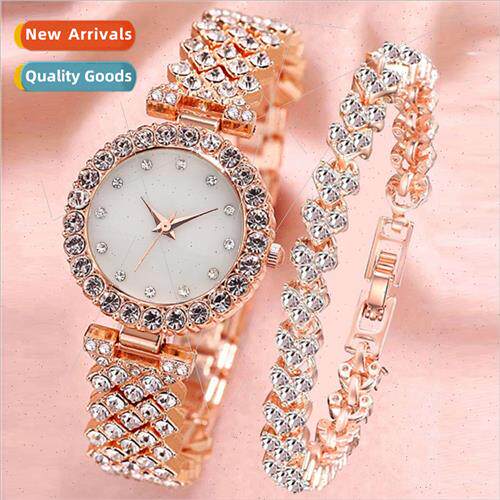 Round temperament steel chain women watches wh diamonds wris
