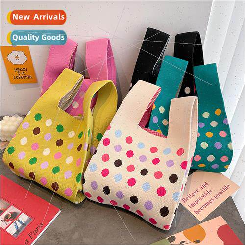 Four seasons nd colorful polka dot knted undershirt bag girl