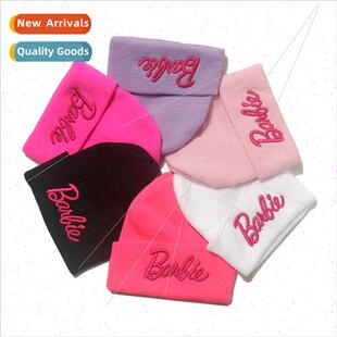 Barbie knted cap Europe pink States cute brimles Uned