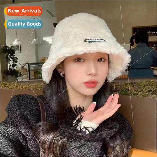 Autumn winter wool roll letters basin cap female thickened w