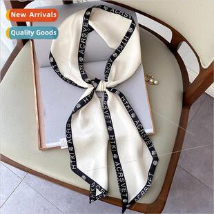 spring fall decorative New silk printing small scarf letter