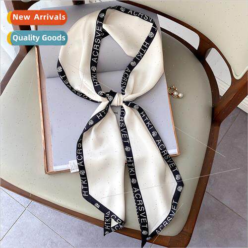 New letter printing spring fall decorative small silk scarf