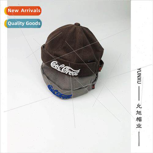 HK yuppie topless melon skin cap male tide letters retro ber