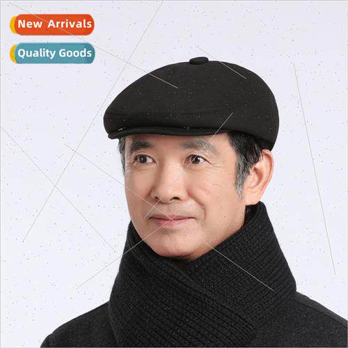Middle-aged elderly hat men fall winter duck tongue ward cap