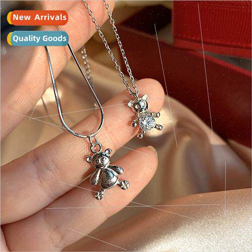 Polished flash diamond bear collarbone chain female hip-hop