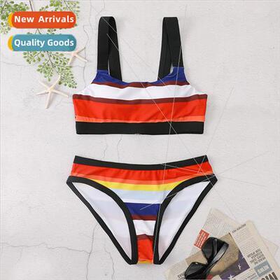 2022 New Spl Swimsu Womens Europe Bikini i Sexy Plunge Multi