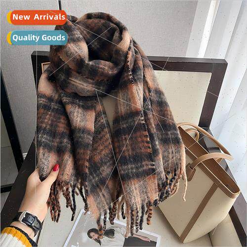Meilag high-level sense plaid scarf female winter 2023 new K