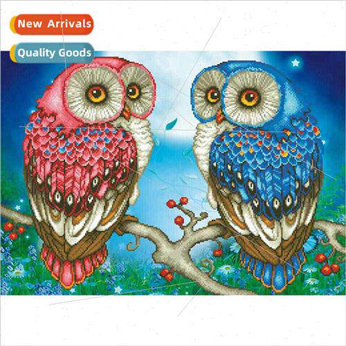 New full drill round diamond couple owl diamond painting liv