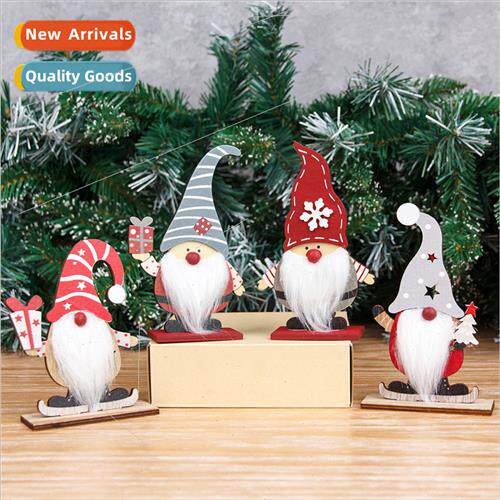 New Christmas decorations supplies wooden Santa Claus deskto