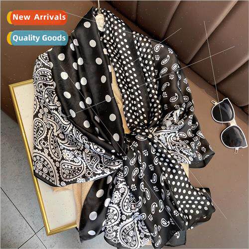mulation silk silk scarf female seaside photo sunscreen scar