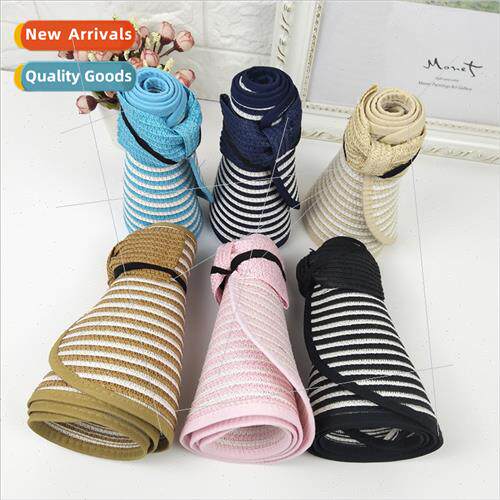 Summer hollow top hat patchwork straw hat outdoor travel sun