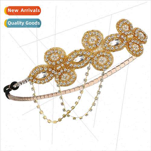 Handmade pearl hairbelastic elegant lace handmade head vinta