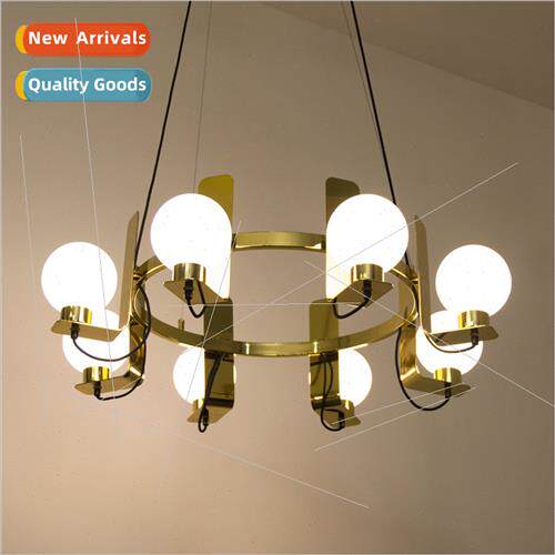 2023 new living room chandelier milky whe glass ball hall ma