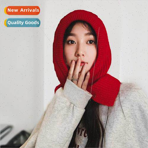 Balaclava cap Korea - fall winter red knted cap fashion warm
