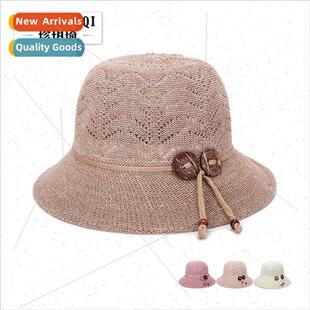 elderly ladies casual middle bre cap aged cool Summer hollow