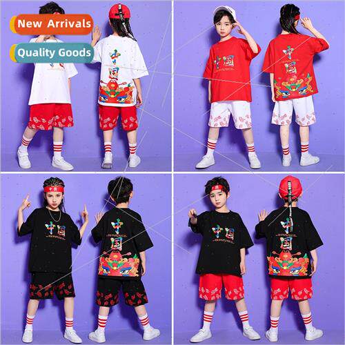 Childrens hip-hop set dance su loose permance clothing men a